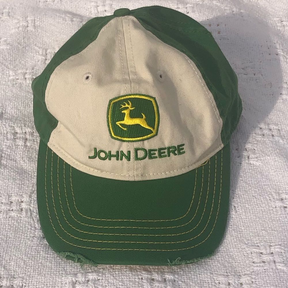John Deere distressed cotton twill cap, Like New